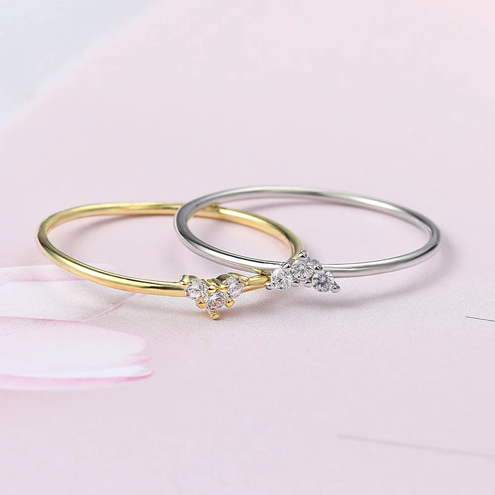 Изысканное кольцо Double Fair Slim Love Heart для женщин и девушек подарок на день рождения