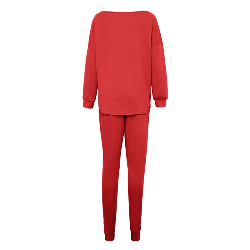 

2021 Autumn Winter Women 2 PCS Fashion Long Sleeves Two-piece Set Loose padded sweatshirt Tracksuits suit Streetwear Outfits