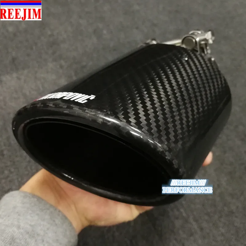 Овальный Наклонный Akrapovic выхлопной наконечник из углеродного волокна выхлопной наконечник punta de escape ponta de escape автомобильный Стайлинг