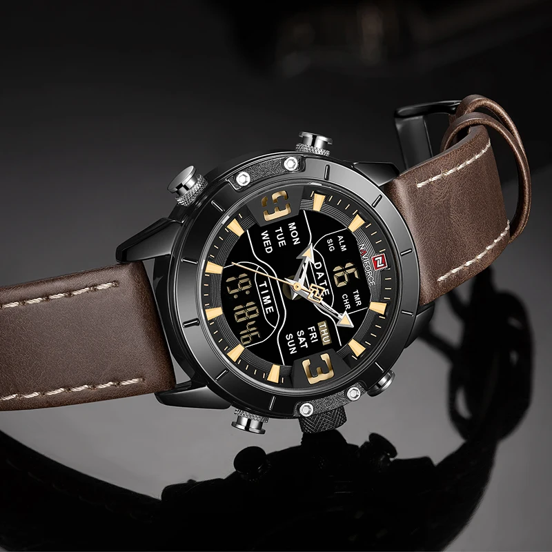 Люксовый бренд NAVIFORCE Модные кварцевые мужские часы военные наручные часы спортивные мужские часы светодиодный цифровые водонепроницаемые часы Reloj HOmbre