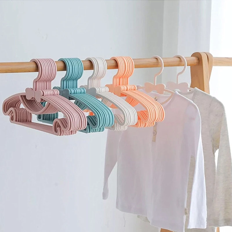 

5/10/20pcs Windproof Kids Clothes Hanger Racks Portable Plastic Display Hangers Children Coats Hanger Baby Clothing Organizer