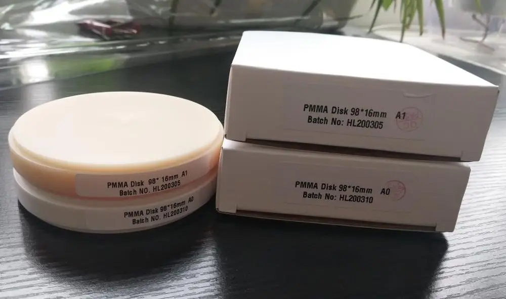 Vsmile CADCAM однослойный блок PMMA Vita 16 оттенков прозрачный розовый отбеливатель цвета