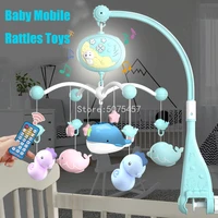 0 24 months baby crib mobile with remote controll music box night light rotate newborn sleeping bed toys infant rattle baby toys