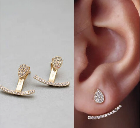 new arrival high quality micro pave AAA cz women ear cuff 925 sterling silver earring jacket | Украшения и аксессуары