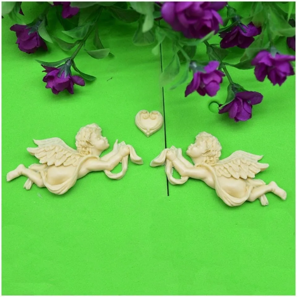 

Angel Flower Relief Lace Fondant Silicone Mold for DIY Pastry Cupcake Resin Dessert Lace Decoration Baking Tool Kitchenware