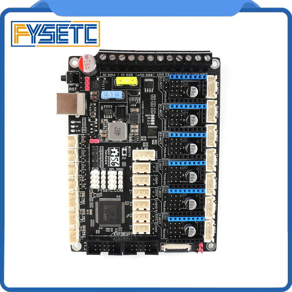 S6 V1.2 32 бит плата XH разъем плата управления Поддержка 6X TMC драйверы Uart/SPI Летающий провод VS F6 V1.3 SKR V1.3
