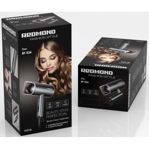 Фен redmond rf-534 1600вт черный | Бытовая техника