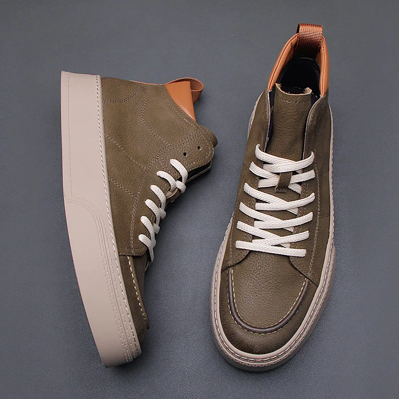 

Мужская кожаная обувь для скейтбординга, в европейском стиле, удобная повседневная обувь, Новинка осени 2021, модные ботинки мартинсы, ботинки zhong Bon