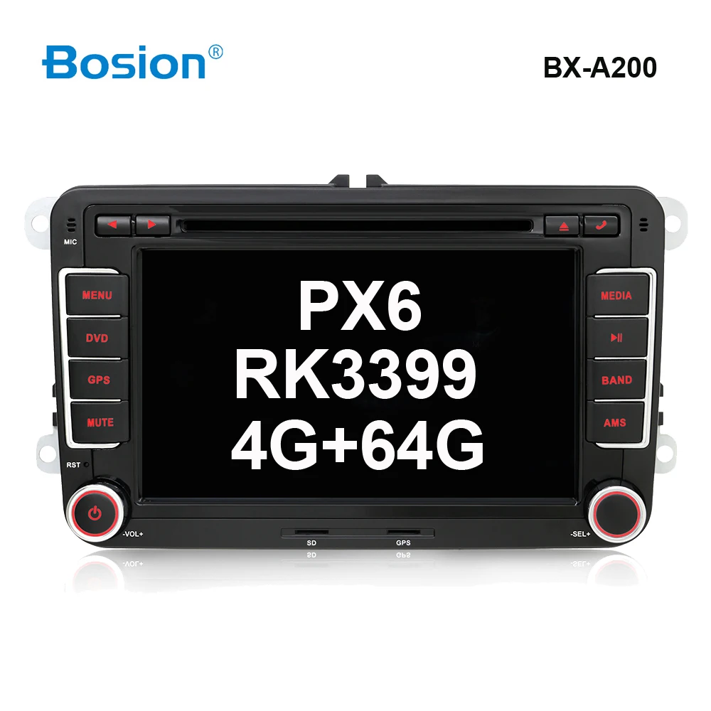 Bosion PX6 2din автомобильный gps Android 9,0 автомобильный dvd-плеер для Volkswagen Skoda POLO GOLF 5 6 PASSAT CC TIGUAN TOURAN Fabia Caddy 4G 64G - Цвет: PX6 4G 64G