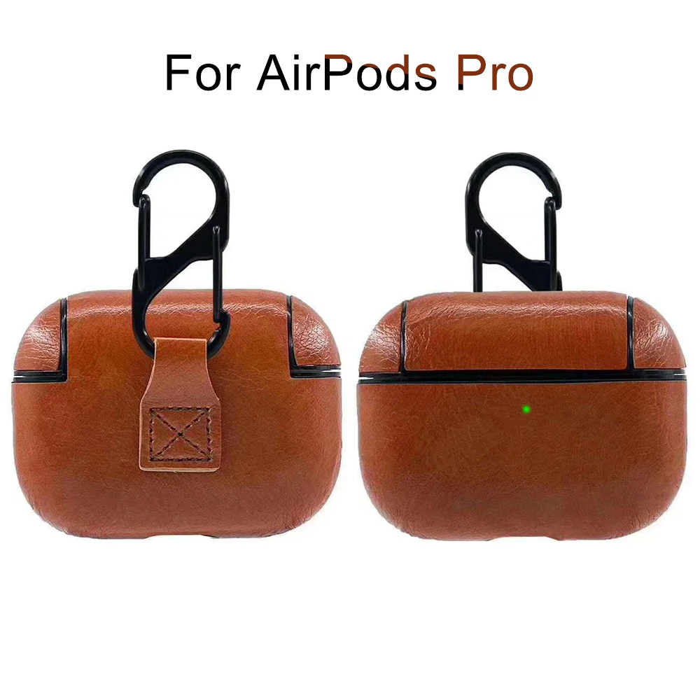 Для Apple Airpods Pro Кожаный ремешок с кнопками чехол для наушников Защитный airpods 3