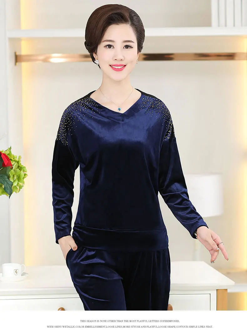 

Женская одежда, комплект из двух предметов: толстовка + штаны, эластичный женский спортивный костюм, бархатный Conjunto Feminino, синий, красный, фио...