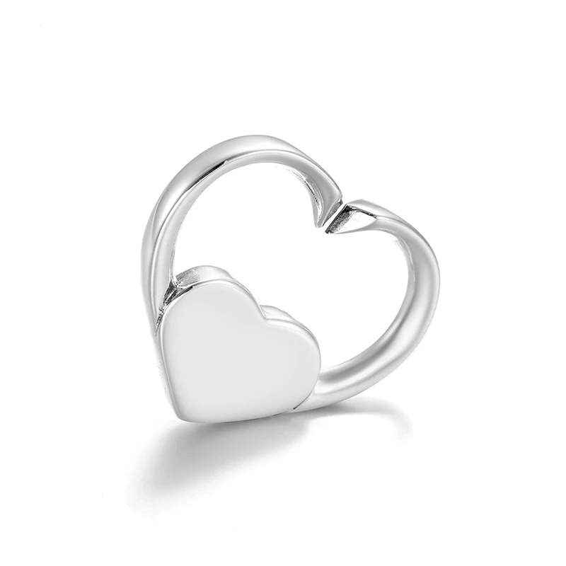 Настоящее серебро сердце Шарм шарик розовый резиновый X браслеты в европейском