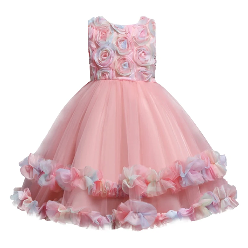 2021 распродажа настоящая детская девочка Элегантное свадебное платье в цветочек