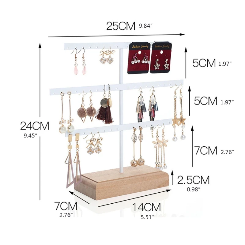 

Earrings Organizer Jewelry Display Stand 3-Tier Earrings Holder Rack for Hanging Earrings Earring Jewelry Display Tree