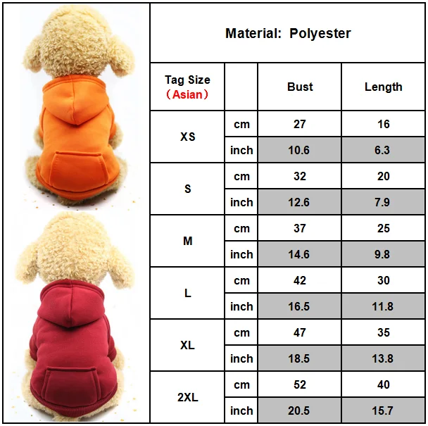 

Pets Dog Cat Winter Hoodie Sweatshirt Hooded Coat Puppy Pockets Jumper Garment Pet Warm Clothes For Winter Autumn Pet Supplies