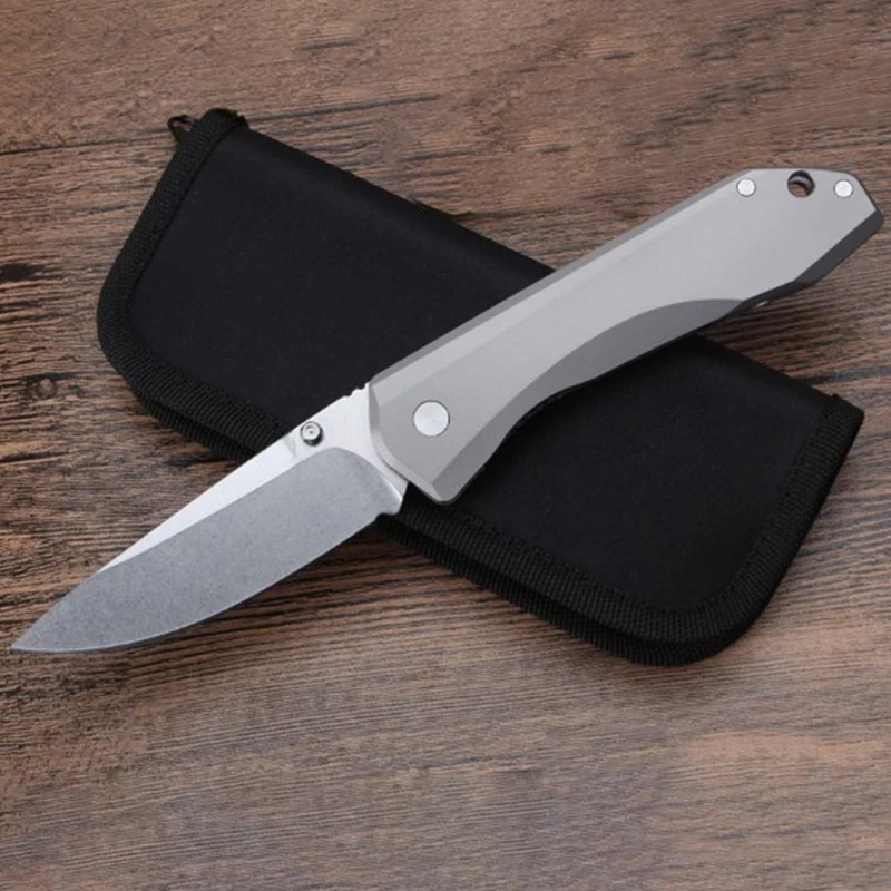 High Quality Titanium Alloy Tactical Folding Knife S35vn Blade Stone Wash Outdoor Camping Pocket Military Knives EDC Tool