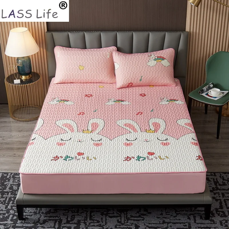 2021 розовый латексный коврик с кроликом крутой Летний спальный набор простыней