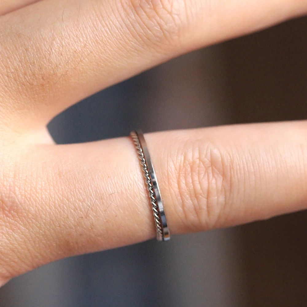 Набор Колец ZMZY из нержавеющей стали для пары 2 шт. витые антиаллергенные гладкие