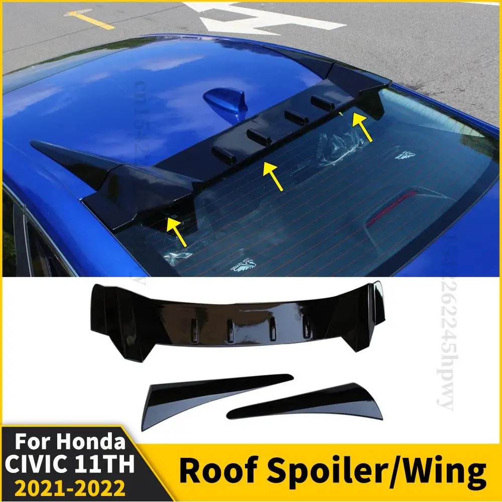 

Body Kit For Honda CIVIC 11th Gen 2021 2022 Roof Rear Spoiler Wing Racing Sport Boot Lip Modification Tuning Accessories Refit