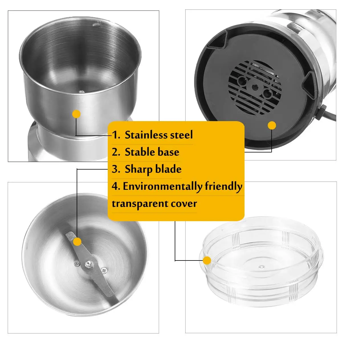 Электрическая кофемолка 300 мл блендеры для дома кухни офиса нержавеющей стали 150