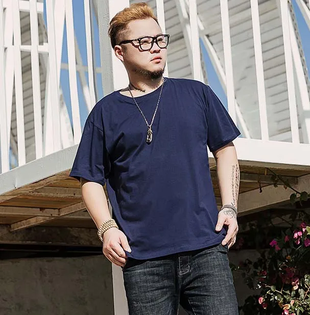 

2021 New Summer Men's Cotton T-shirt O-neck Short Sleeves Solid Color Plain No Print Plus Oversize XXXXXXL 2XL 3XL 4XL 5XL 6XL
