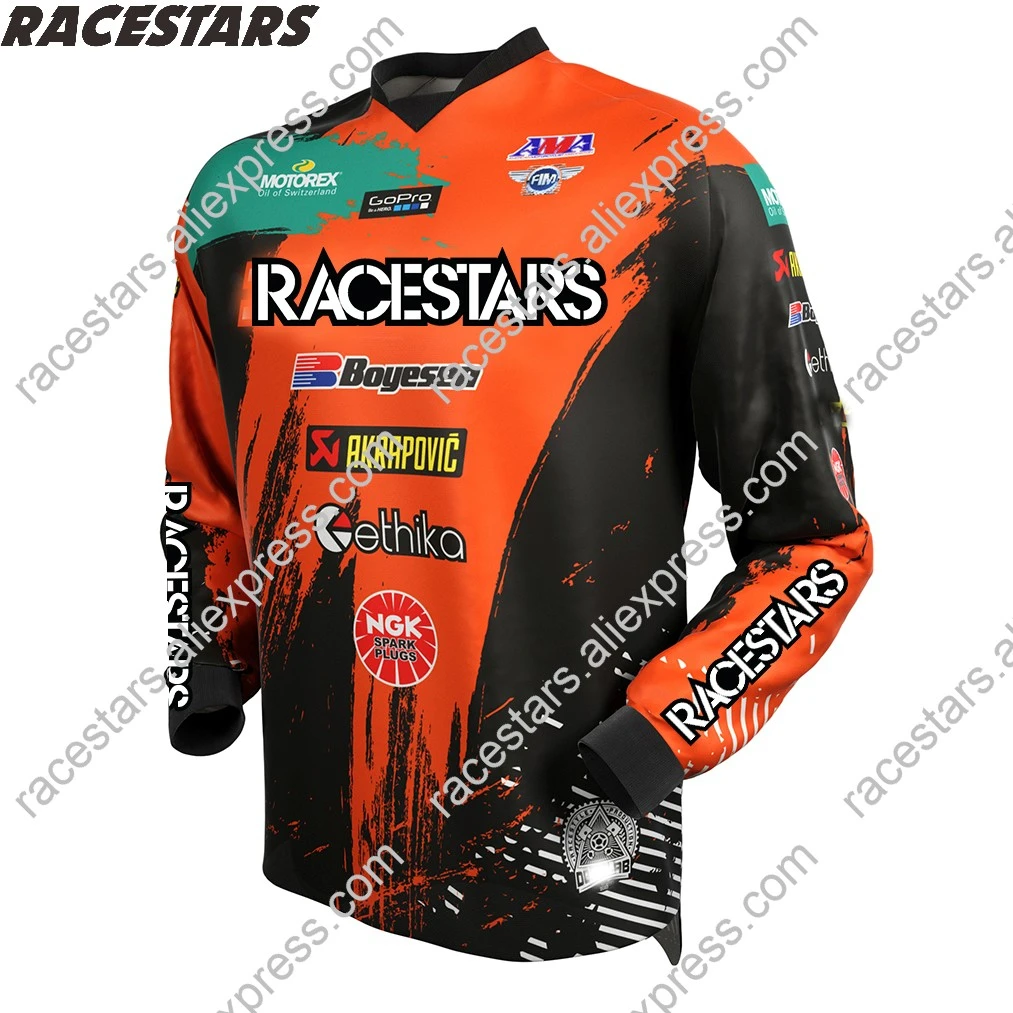 Велосипедная футболка RACESTARS для езды на горном велосипеде по бездорожью | Спорт и