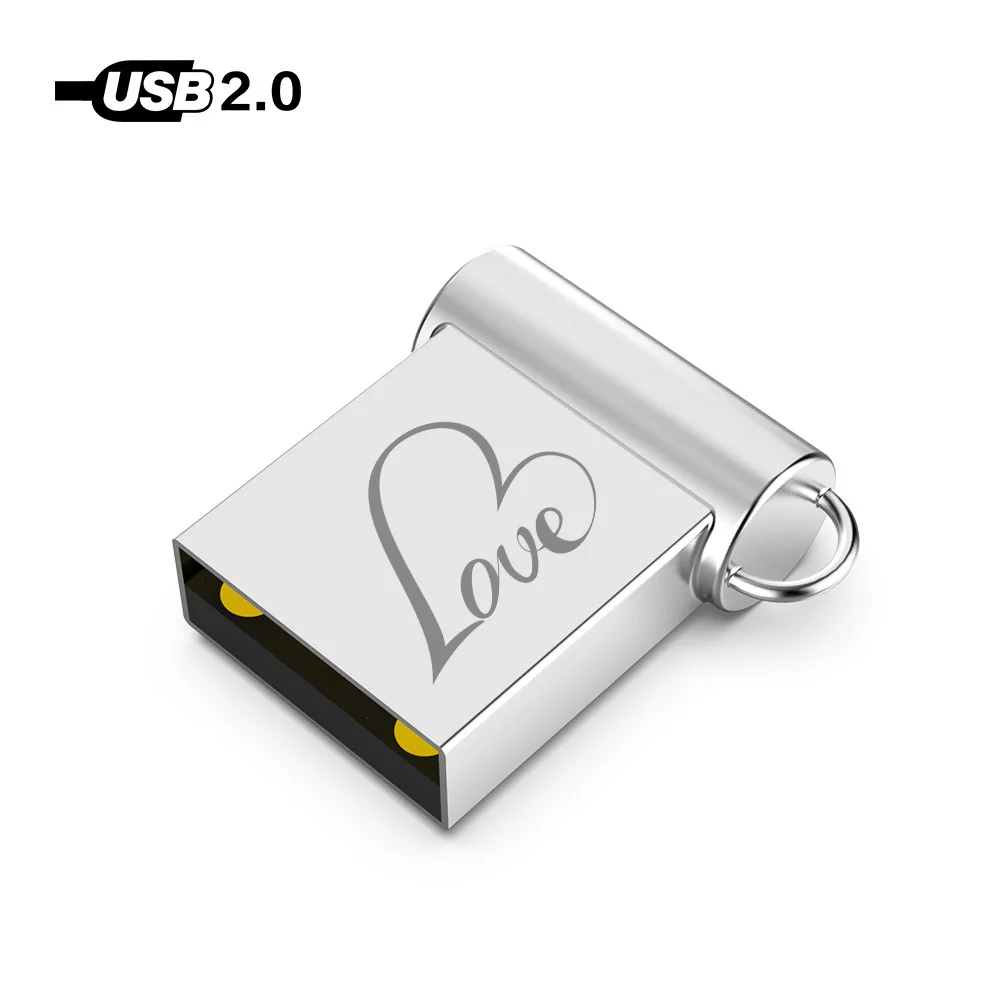Супер мини прыжок для love metal usb flash drive 64 ГБ 32 16 8 4 флеш накопитель портативный 128 Гб