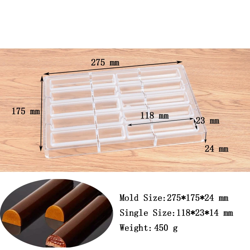 Форма из поликарбоната для шоколадных конфет Meibum 10 полости 3D Длинная лента