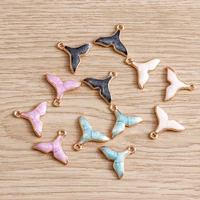 10pcs 1815mm 4 color enamel whale tail charms for bracelets earrings handmade diy pendants charms craft jewelry findings making