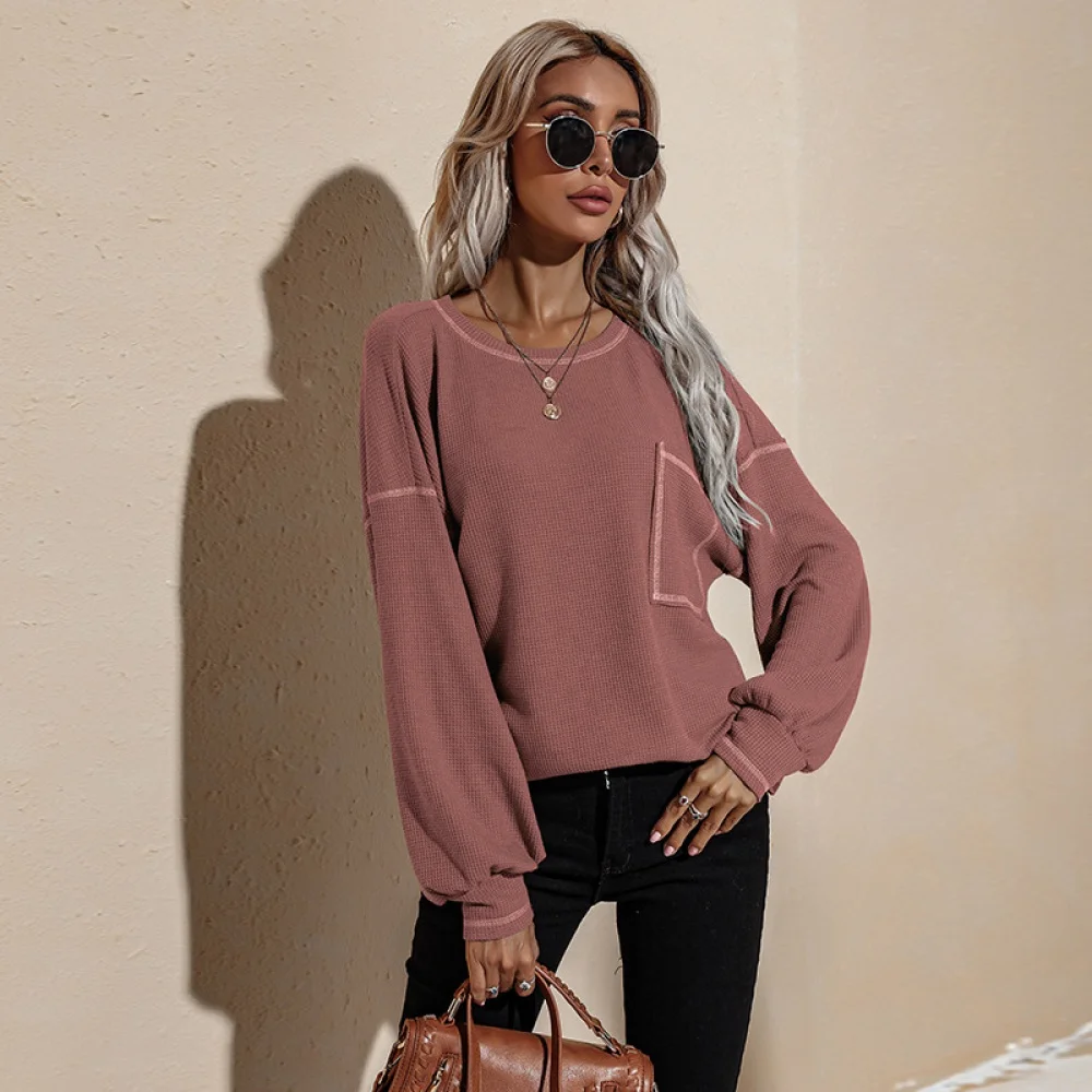 

Fashion Women's Round Neck Long Sleeve T-Shirts