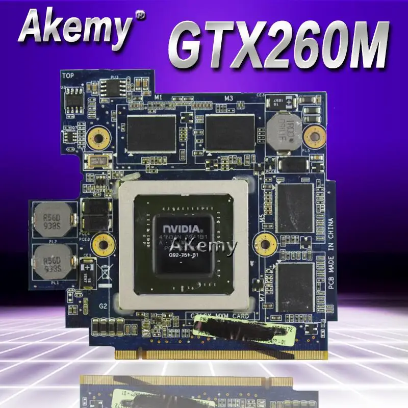 AKemy 60 NVZVG1000 A02 GTX 260 M GTX260M G92 751 B1 DDR3 1 ГБ Placa De Video VGA For Asus G71G G71GX G72GX G51VX G61GX|Материнские