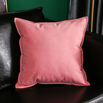 pink 45X45/60X60/70X70 см, Одноцветный кожаный чехол для дивана, наволочка для подушки, автомобильная декоративная большая поясная наволочка - Цвет: pink