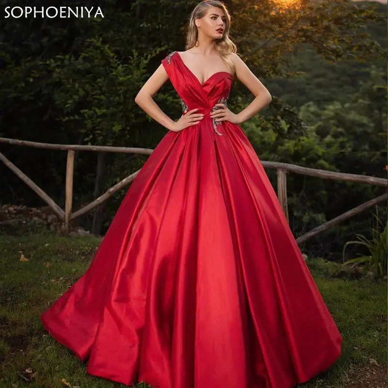 

Новое поступление, вечернее платье на одно плечо, атласное платье Дубай, саудовская, Арабская версия, женское платье