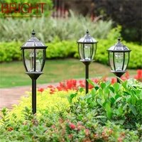 bright retro simple outdoor black lawn lamp led light classical waterproof home for villa path garden