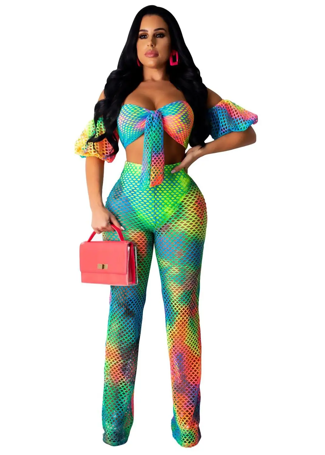 Лимонная Джина новинка 2019 блузка с открытыми плечами и принтом красителя топ