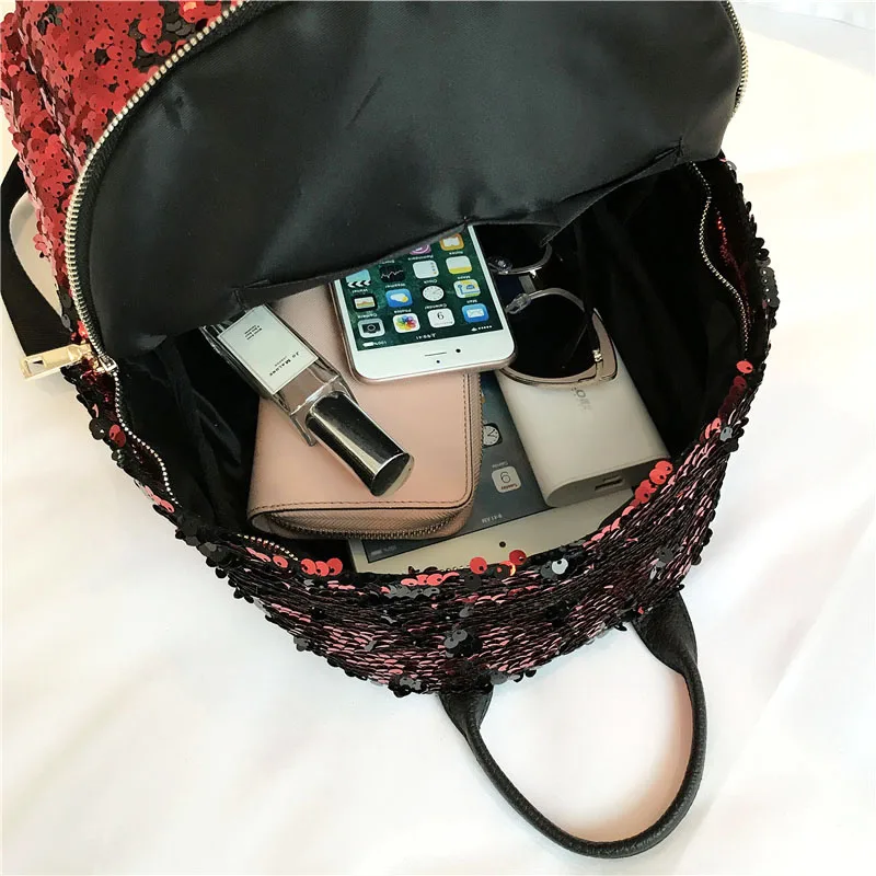 Женский рюкзак с мозаикой и блестками модный школьный ранец из искусственной