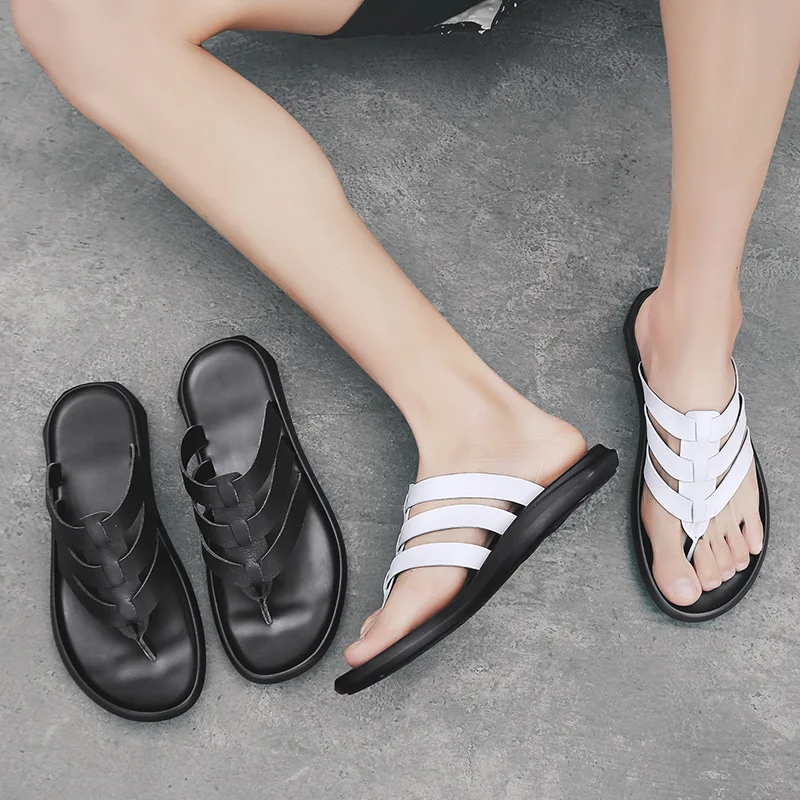 Летние мужские тапочки Нескользящие Вьетнамки повседневные Шлепанцы из