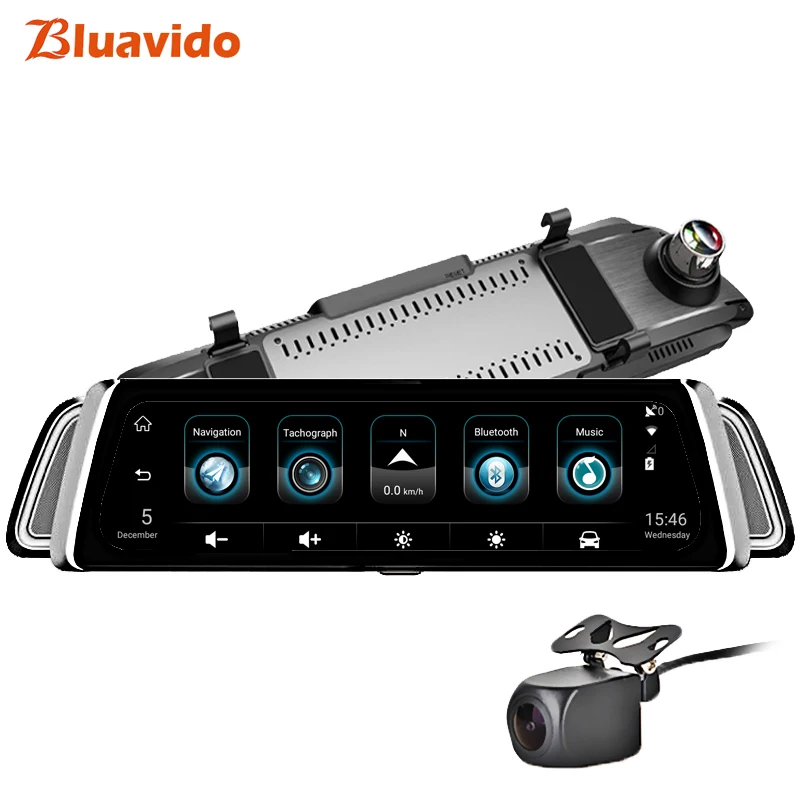 Автомобильный видеорегистратор Bluavido 9 35 дюйма IPS 4G Android Wi Fi GPS навигация ADAS FHD 1080P