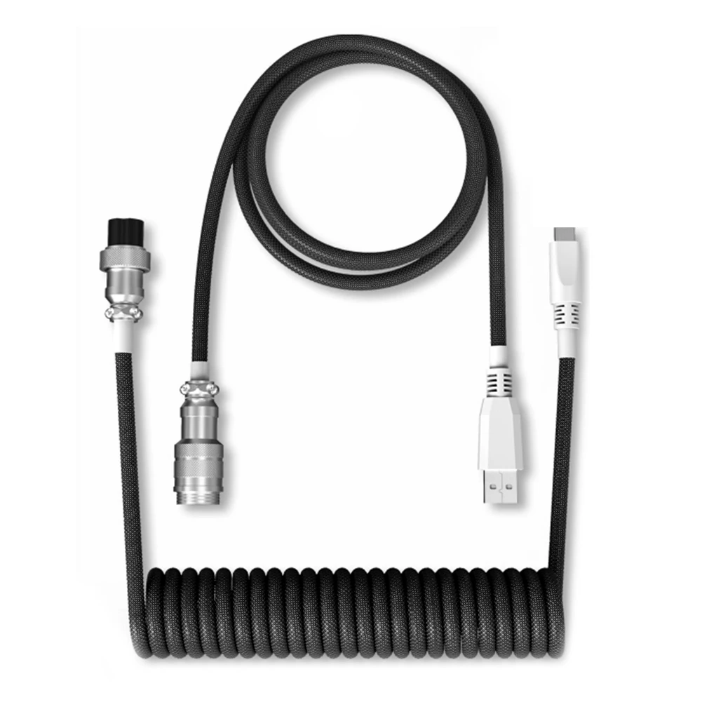 Механическая клавиатура Coiling авиационный разъем USB-клавиатура типа C USB-кабель