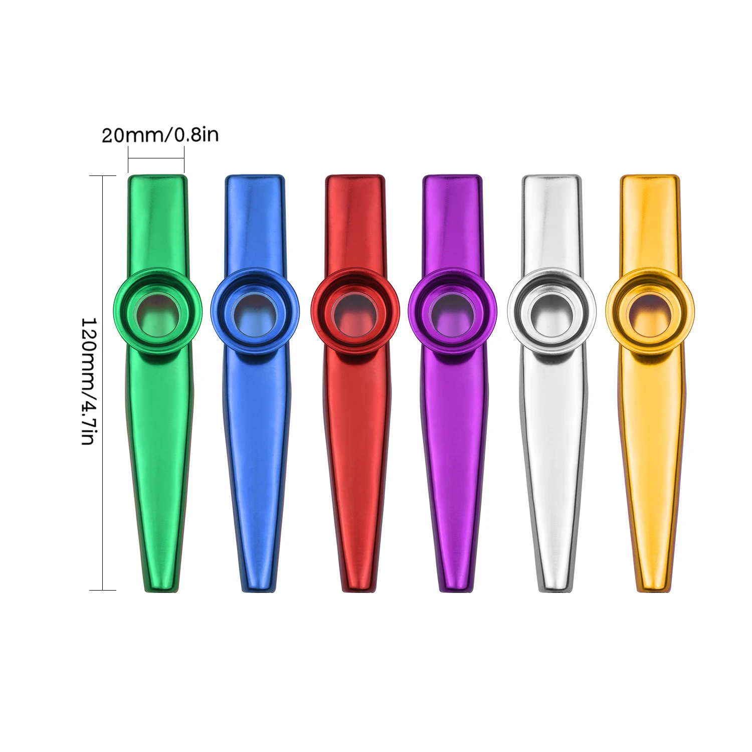 

Muslady 6pcs Aluminum Alloy Kazoo Musical Instrument for Child Adult Beginner