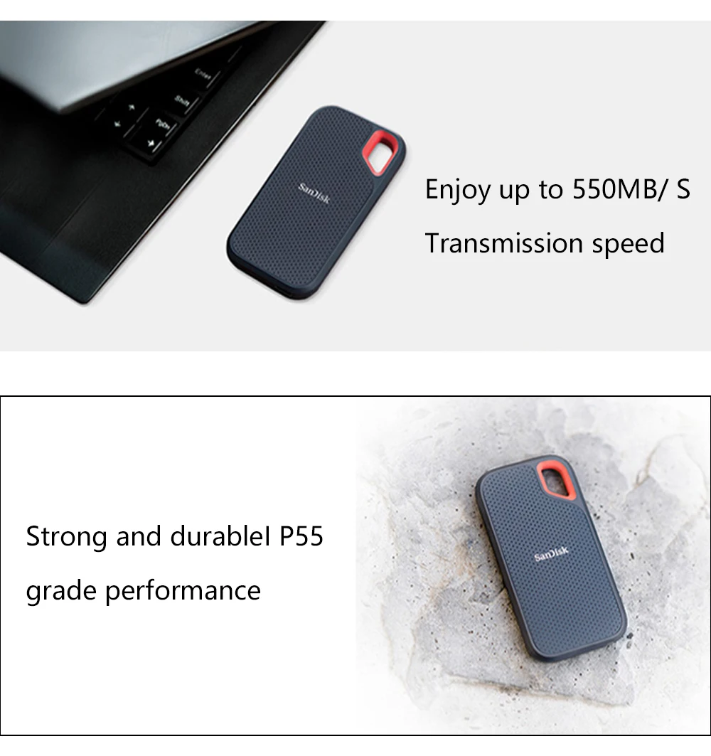 Sandisk SSD USB3.1 Тип-C 250GB 500GB 1 ТБ внешний твердотельный накопитель Портативный жесткого диска 550 МБ/с. HDD жесткий диск для ноутбука