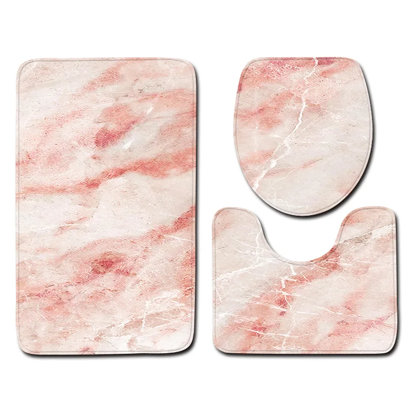 zeegle marble pattern bathroom mat with shower curtain set non slip pedestal rug lid toilet cover bath mat with shower curtain free global shipping