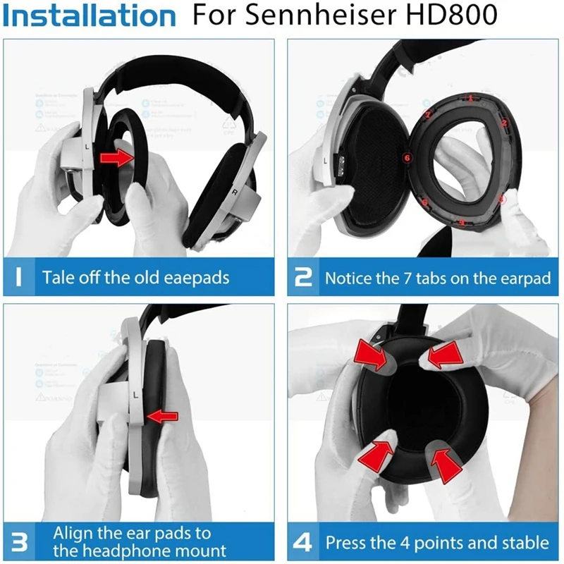 

Replacement Cushion Ear Pads Lambskin Ear Cups Ear Cover Repair Parts for Sennheiser HD800 Headphones