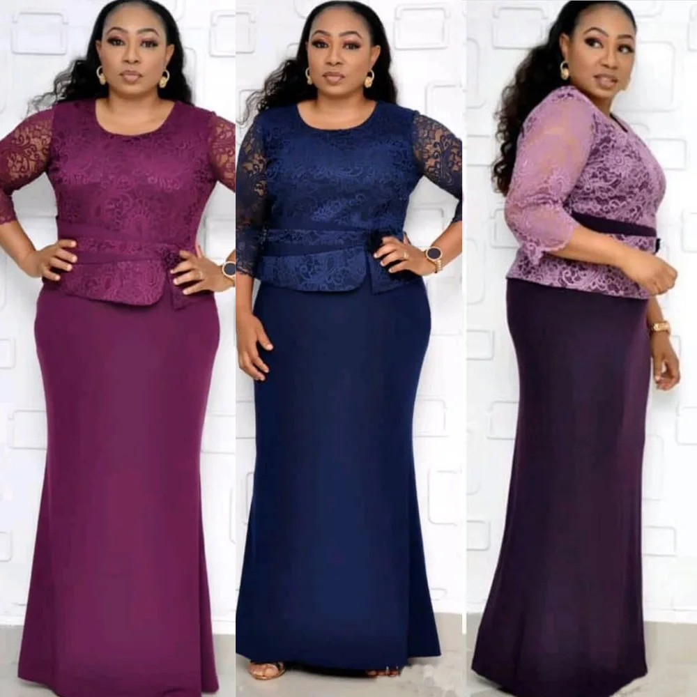 Женское Макси платье голубого и фиолетового цвета Vestidos Ankara вечерние длинные