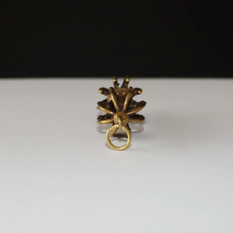 Винтажный латунный двойной головкой ваджри пестик Цепочки Кольца Для Ключей