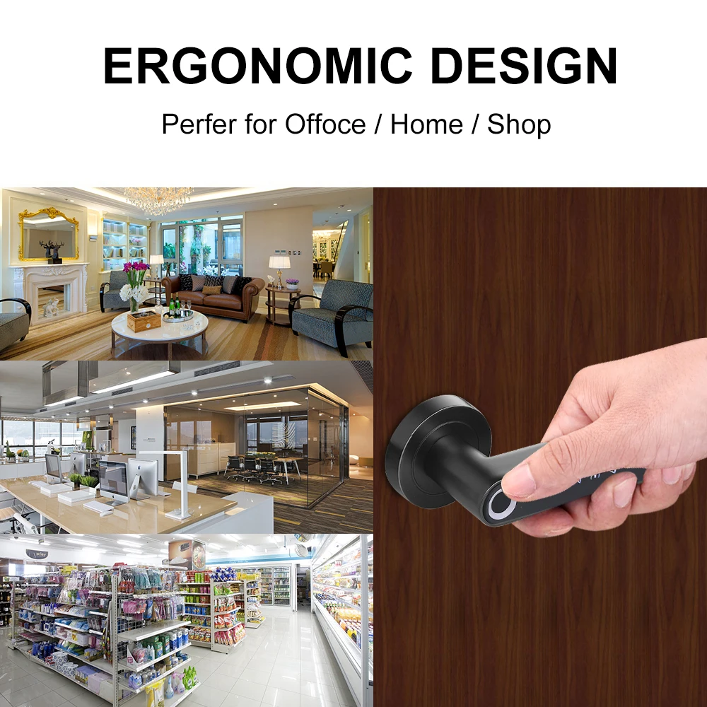WAFU BT Enabled Fingerprint Touchscreen Smart Lock Keyless Entry Secure Finger ID Works with iOS & Android APP Control Security |