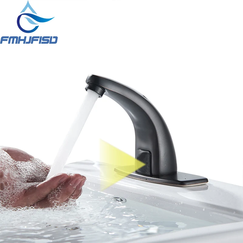 FMHJFISD Brushed Nickel/Black Basin Faucet Torneira Automatic Touch Faucest Bathroom Mixer Taps Grifo | Обустройство дома
