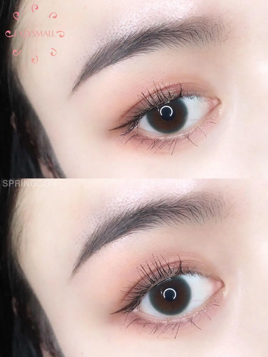 

Easysmall Hot Sale Color Contact Lens Soft Colored Yearly green small pupil Circle Eye Contact Lenses Degree option 2pcs/pair
