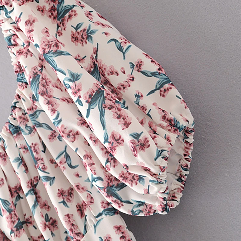 Женское элегантное мини-платье с цветочным принтом летнее милое платье коротким