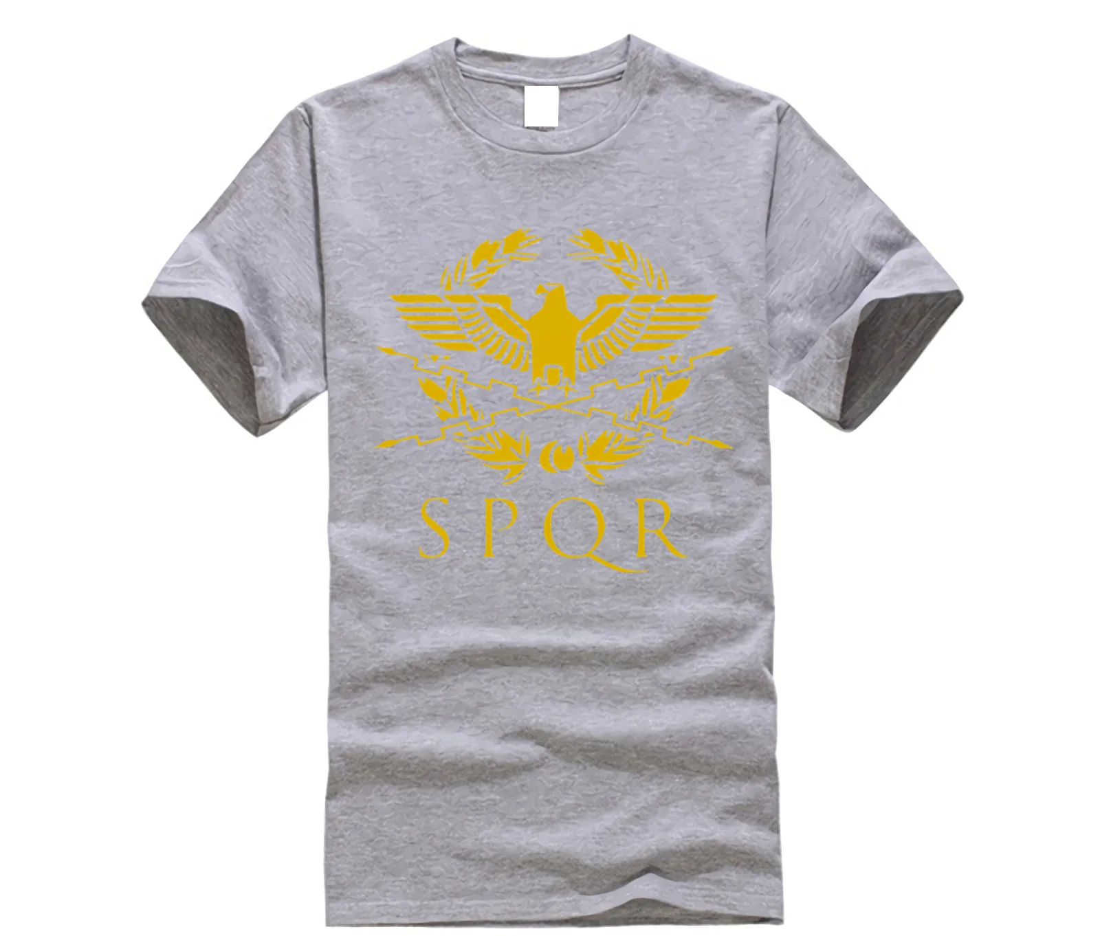 SPQR Roman Gladiator Imperial Golden Eagle T-Shirt Mens Casual Short O-Neck T Shirt Harajuku Tops Tees | Мужская одежда